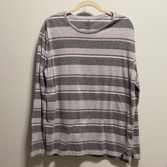 American Eagle Outfitters Other - American Eagle Outfitters Gray and White Striped Long Sleeve Shirt